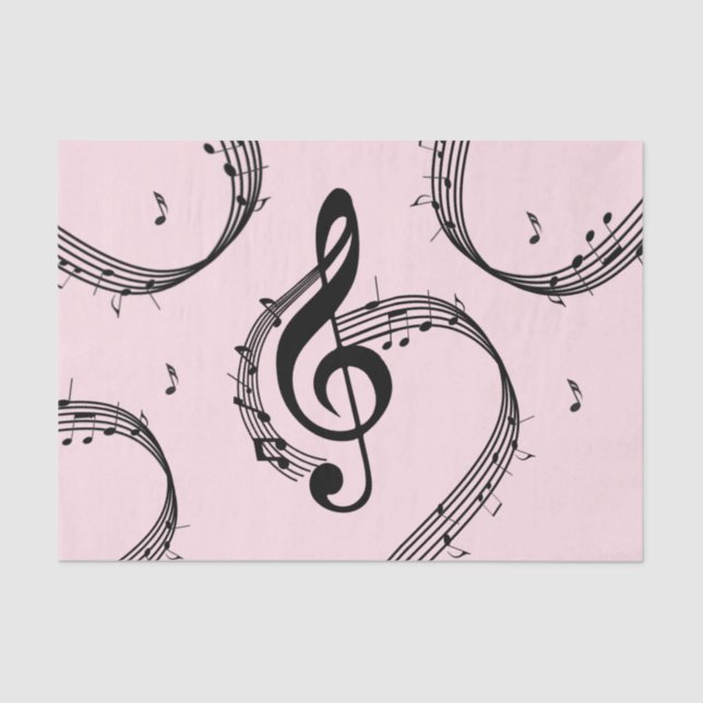 Climactic G Clef Music Pink Seidenpapier (Vorderseite)