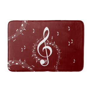 Climactic G Clef Music Red Badematte