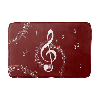 Climactic G Clef Music Red Badematte