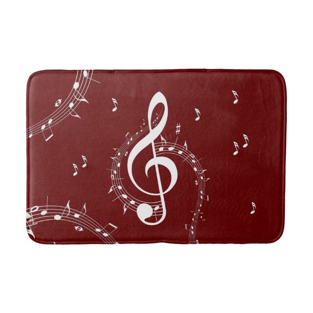 Climactic G Clef Music Red Badematte (Vorderseite)