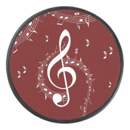 Climactic G Clef Music Red Eishockey Puck