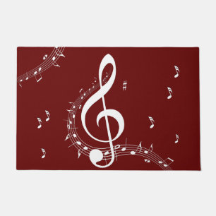 Climactic G Clef Music Red Fußmatte