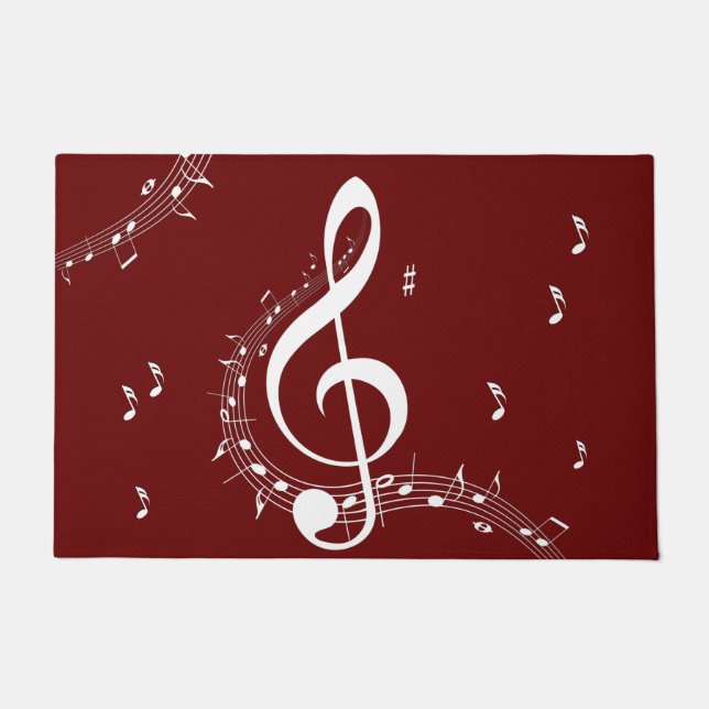 Climactic G Clef Music Red Fußmatte (Vorderseite)