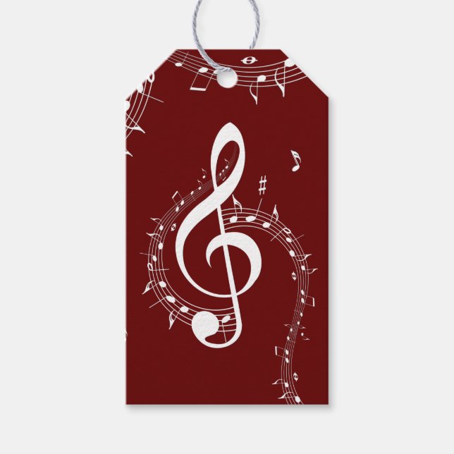 Climactic G Clef Music Red Geschenkanhänger (Vorderseite)