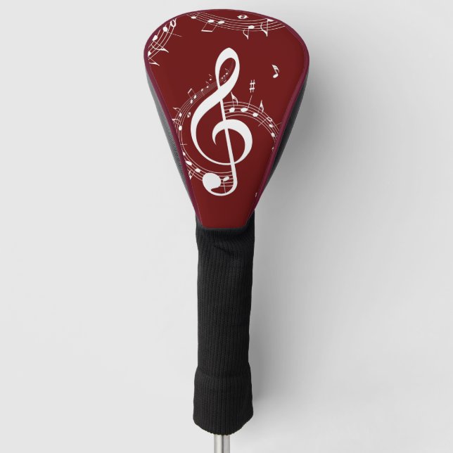 Climactic G Clef Music Red Golf Headcover (Vorderseite)