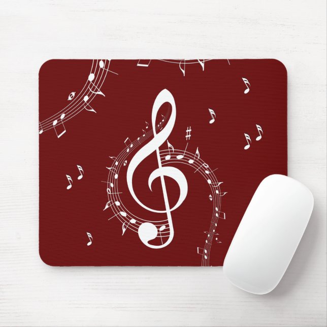 Climactic G Clef Music Red Mousepad (Mit Mouse)