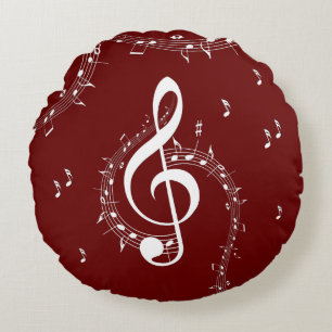 Climactic G Clef Music Red Rundes Kissen