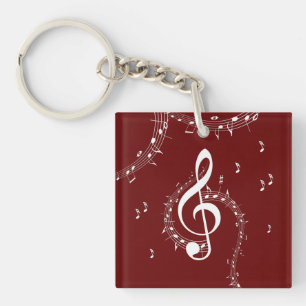 Climactic G Clef Music Red Schlüsselanhänger