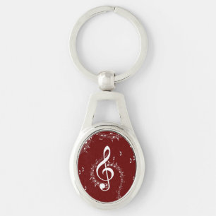 Climactic G Clef Music Red Schlüsselanhänger
