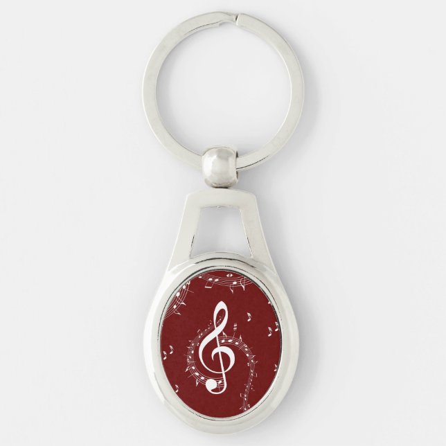 Climactic G Clef Music Red Schlüsselanhänger (Vorderseite)