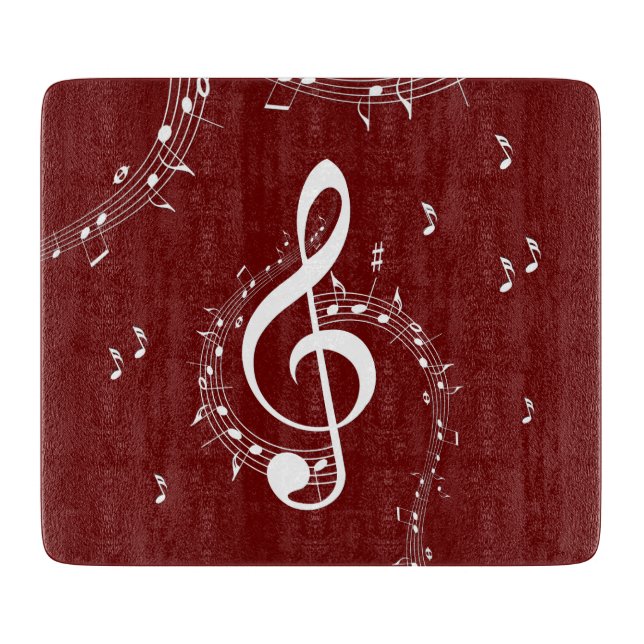 Climactic G Clef Music Red Schneidebrett (Vorderseite)