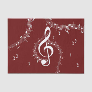 Climactic G Clef Music Red Seidenpapier