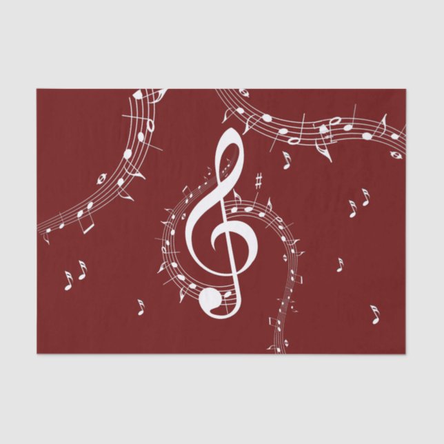 Climactic G Clef Music Red Seidenpapier (Vorderseite)