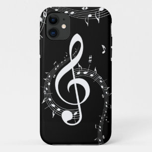 Climactic G Clef White Music on Black Case-Mate iPhone Hülle