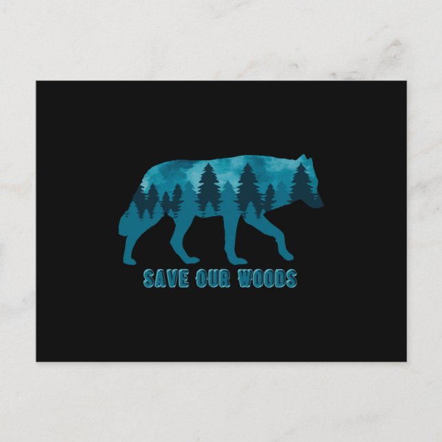 Climate Change Environmental Protection Wolf Postkarte (Vorderseite)
