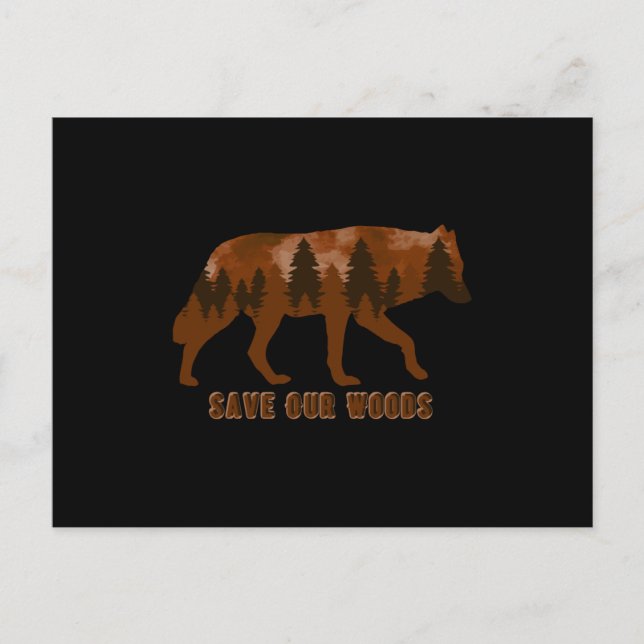 Climate Change Environmental Protection Wolf Postkarte (Vorderseite)