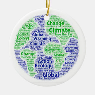 Climate change word art keramik ornament