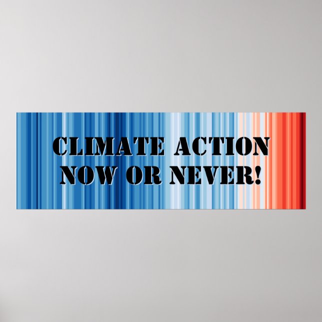 Climate Emergency Stripes Poster Science Wall Art (Vorne)