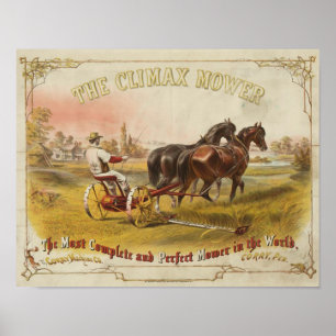 Climax Mower und Vintag Art Poster drucken