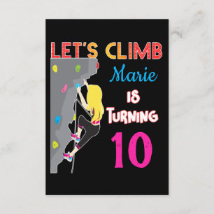 Climb Climber Girl Colorful Birthday Party Einladung