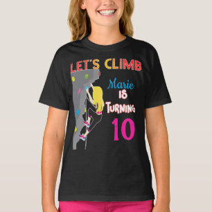 Climb Climber Girl Colorful Birthday Party T-Shirt