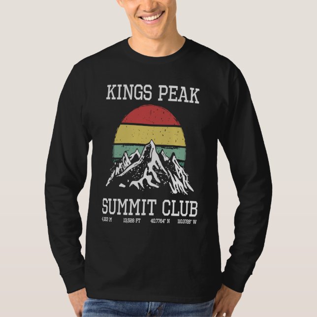 Climbed Kings Peak Utah Summit Club Sun Hike USA H T-Shirt (Vorderseite)