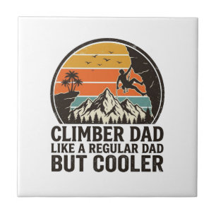 Climber Dad Vintage Sonnenuntergang Lustiges T-Shi Fliese