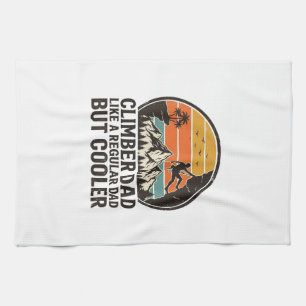 Climber Dad Vintage Sonnenuntergang Lustiges T-Shi Geschirrtuch