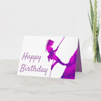 Climber girl Birthday card Karte