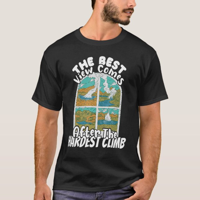 Climber Rock Klettern Gute Sicht nach Climb Boulde T-Shirt (Vorderseite)
