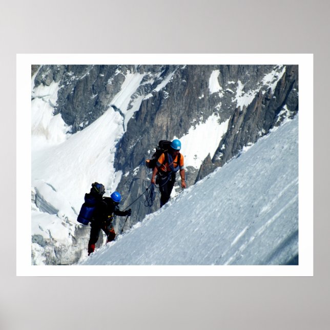 Climbers auf dem Mont Blanc, Frankreich Poster (Vorne)