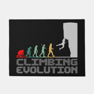 Climbing Evolution Funny Retro for Climber Fußmatte