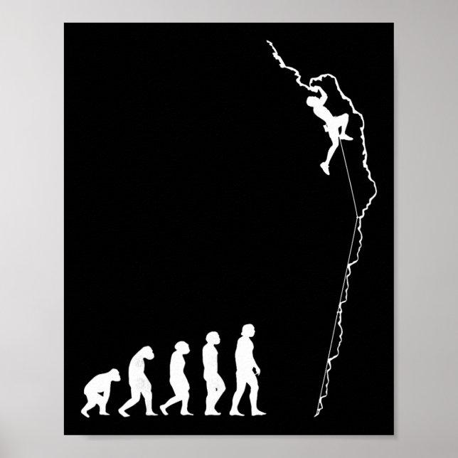 Climbing Evolution - Spaßiger Boulderer Felsenklet Poster (Vorne)