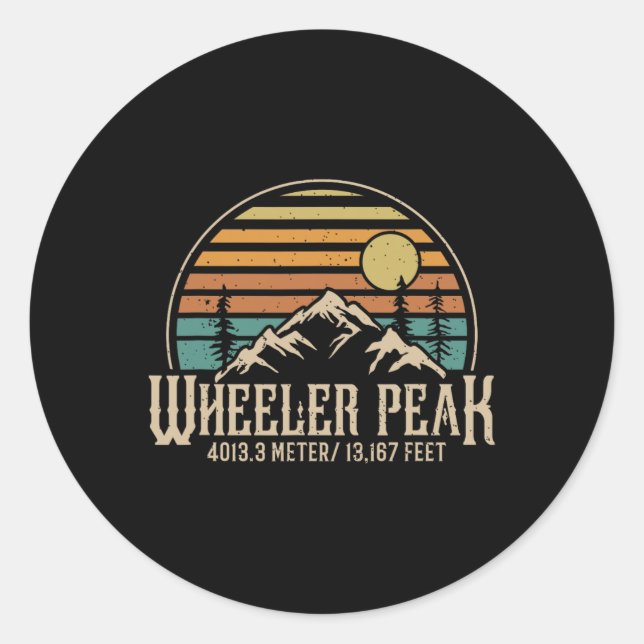 Climbing New Mexico Hiking Mountain Wheeler Peak  Runder Aufkleber (Vorderseite)