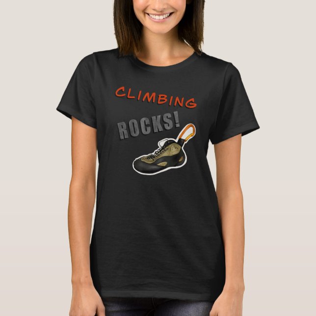 Climbing Rocks  Cute play on words T-Shirt (Vorderseite)