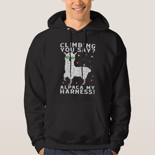 Climbing You Say Alpaca My Harness Rock Climbing Hoodie (Vorderseite)