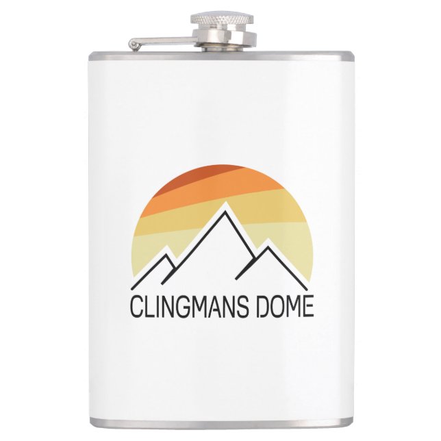 Clingmans Dome Retro Flachmann (Vorderseite)