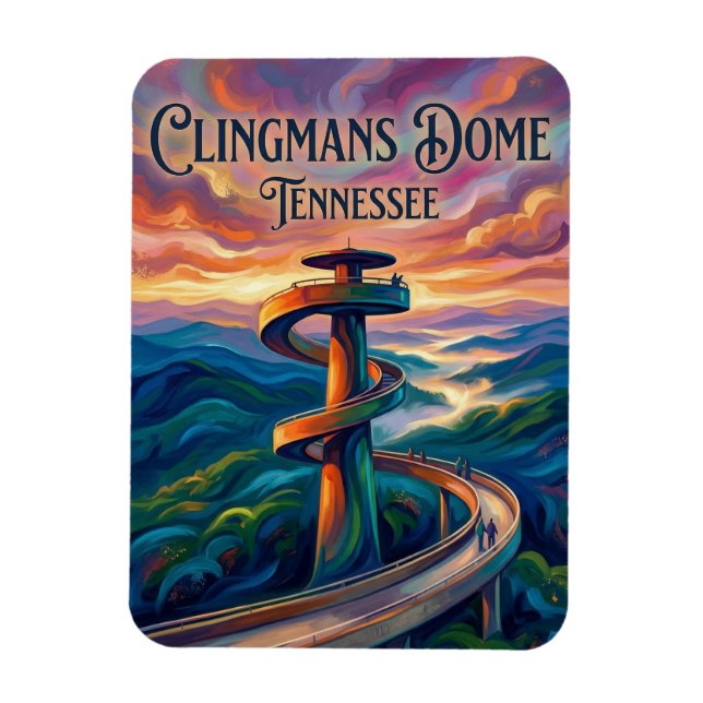 Clingmans Dome Tennessee Magnet (Vertikal)