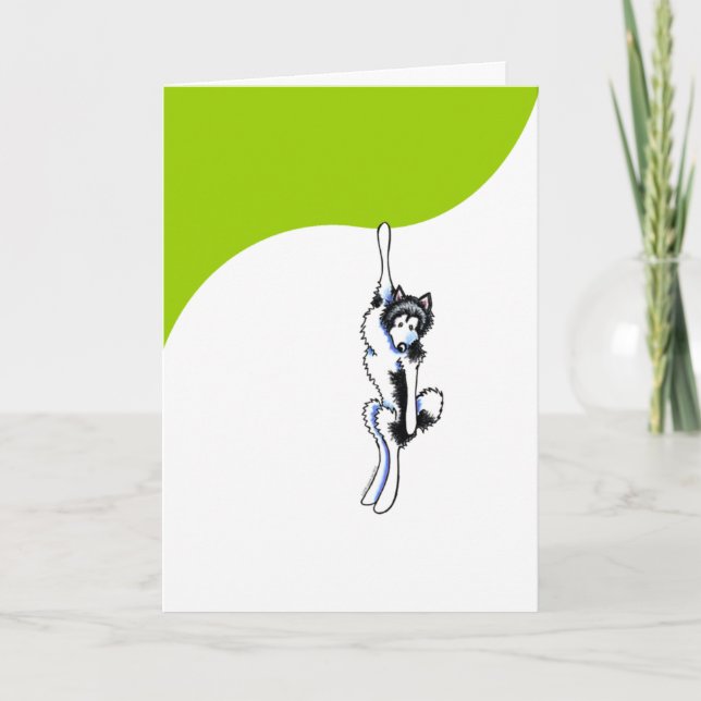 Clingy alaskischer Malamute Karte (Vorderseite)