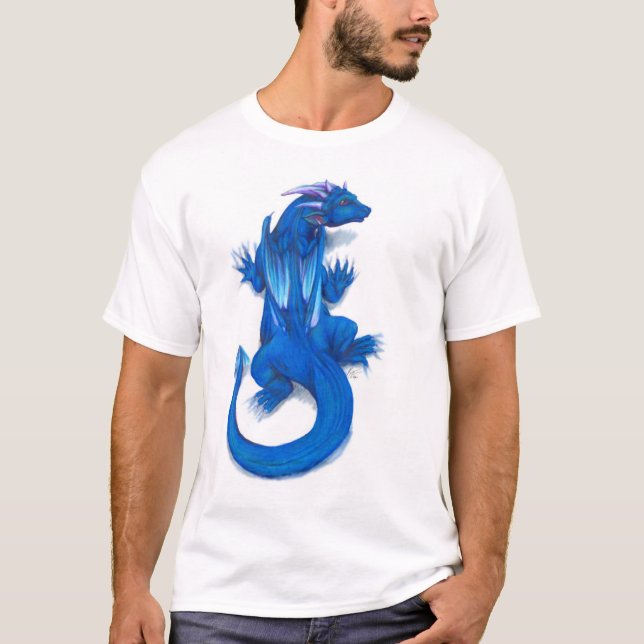Clingy blaues Drache-Shirt T-Shirt (Vorderseite)
