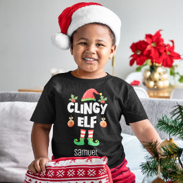 Clingy elect passender Weihnachtsfamilienname Kleinkind T-shirt