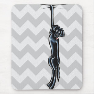 Clingy schwarze Labrador Weg-Leine Art™ Mousepad