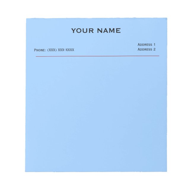 Clinic Memo Pads (Sky Blue) Notizblock (Vorderseite)