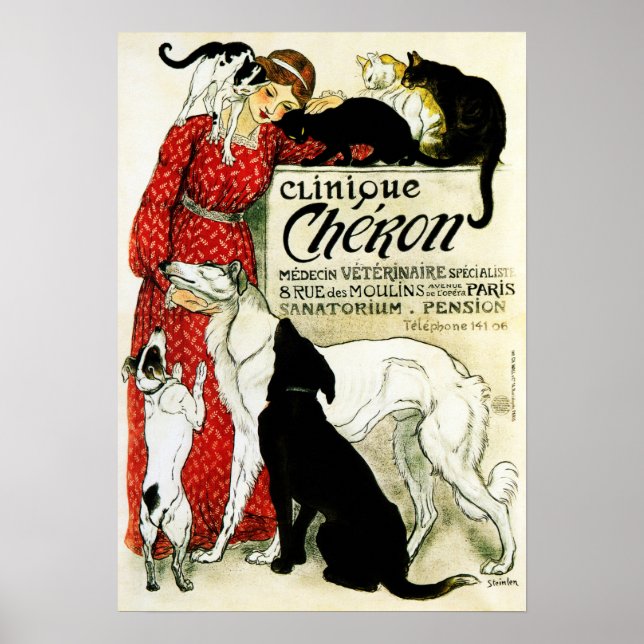 CLINIQUE CHERON Pet Clinic von Theophile Steinlen Poster (Vorne)