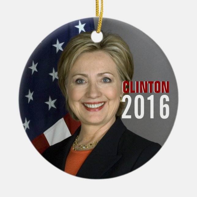 Clinton 2016 Weihnachtsbaumverzierung Keramikornament (Vorne)