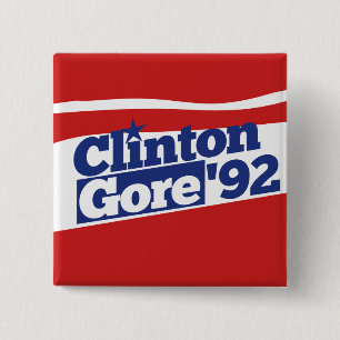 Clinton Gore 92 Button