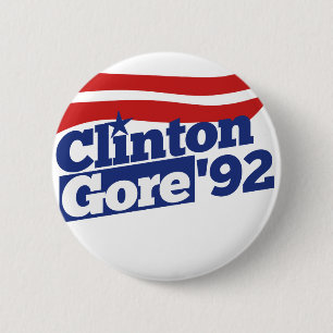 Clinton Gore 92 Retro-Politik Button