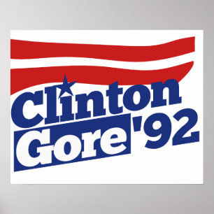Clinton Gore 92 Retropolitik Poster