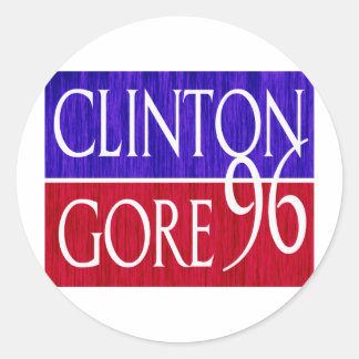 Clinton Gore 96 Distressed Design Runder Aufkleber