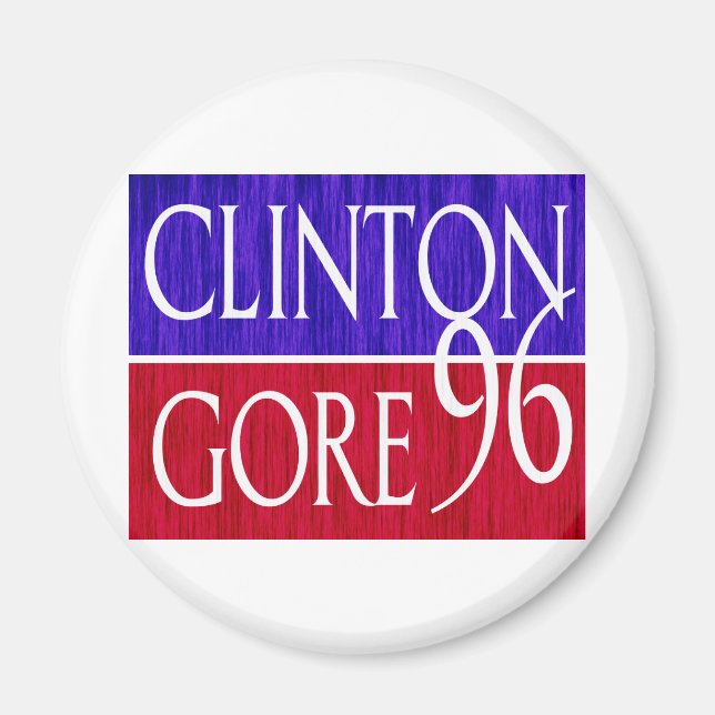 Clinton Gore 96 gestörtes Design Magnet (Vorne)